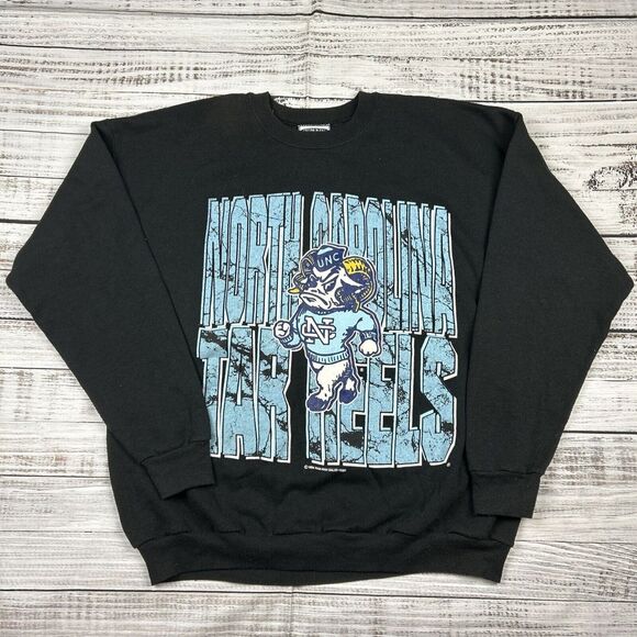 VTG Lee Sport‎ UNC North Carolina Tarheels Double Sided Rameses XL 90s Black USA - Picture 1 of 10